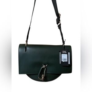 Zac Posen Belay Green Leather Crossbody Bag